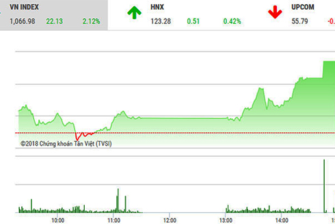 Cổ phiếu trụ cột bùng nổ, VN-Index tăng tiếp 22 điểm