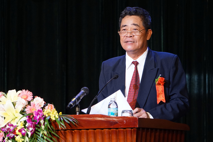 Ông Lê Thanh Quang phát biểu tại buổi lễ