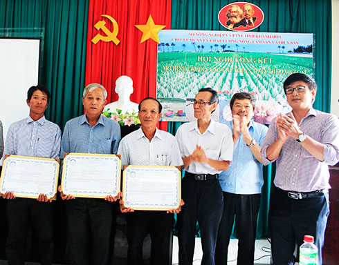 Các hợp tác xã, tổ liên kết sản xuất tỏi nhận giấy chứng nhận VietGAP.