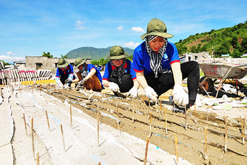 Đoàn trường Đại học Nha Trang triển khai chiến dịch Mùa hè xanh tại xã Cam Phước Tây.