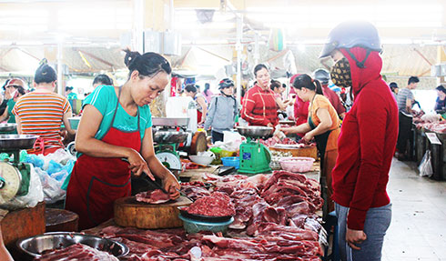A pork stall at Vinh Hai market, Nha Trang