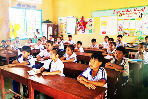 Học sinh trường Tiểu học Ninh Ích. 
