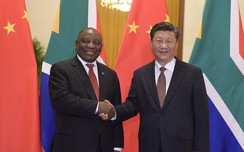 Lãnh đạo Trung Quốc và Nam Phi nhất trí nâng tầm quan hệ hợp tác (Ảnh: Tân Hoa xã). 