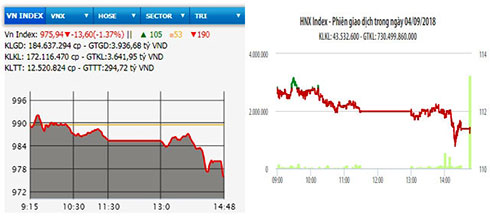 Áp lực bán cuối phiên, VN-Index mất hơn 13 điểm