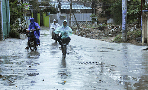 Đoạn đường hẻm tổ dân phố số 1 Vĩnh Điềm không còn cảnh ngập nước khi trời mưa.