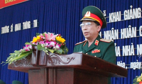 Thiếu tướng Ngô Kim Đồng phát biểu chỉ đạo tại buổi lễ.