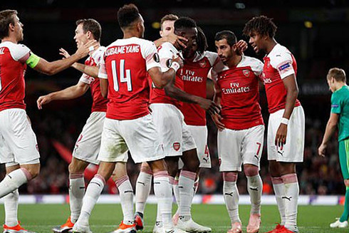 Arsenal đã có trận thắng đậm trước Vorskla Poltava trong trận đầu ra quân tại Europa League.