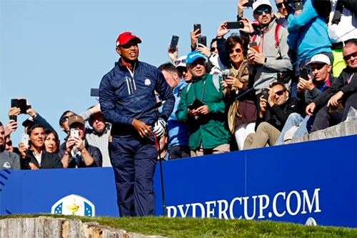 Tiger Woods thêm một lần vô duyên ở Ryder Cup. Ảnh: USA Today. 