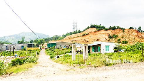 Khu dân cư tự phát trên đất rừng ở thôn Tân Thành.