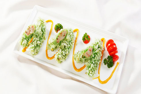 Chả cá chiên cốm xanh