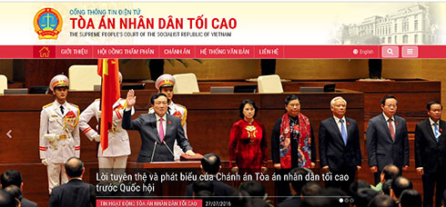 Tòa án nhân dân Tối cao ra mắt giao diện trang web mới