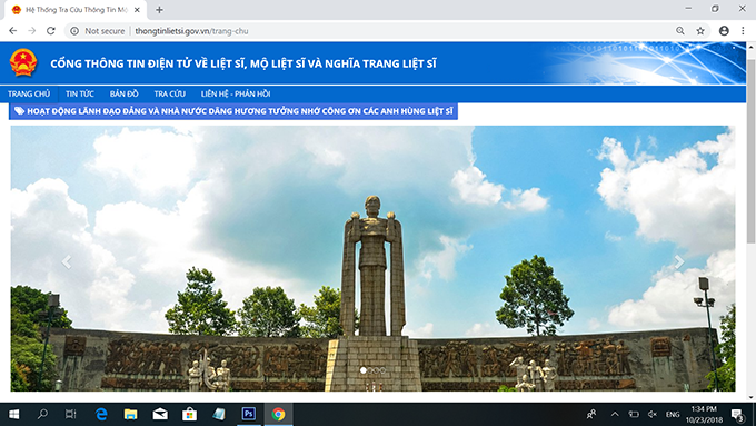 Giới thiệu website tìm kiếm liệt sĩ