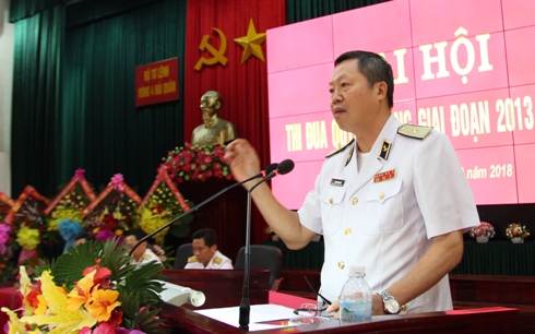 Chuẩn Đô đốc Đặng Minh Hải phát biểu chỉ đạo tại đại hội.