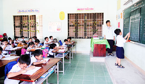 Giờ học tại Trường Tiểu học số 1 Ninh Ích (thị xã Ninh Hòa).