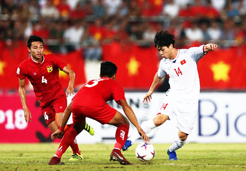 Đội tuyển Việt Nam trong trận thắng Lào (nguồn: motthegioi.vn) 