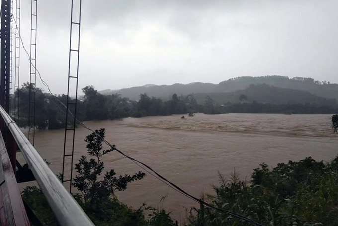 Khánh Vĩnh mưa to, nước sông Cái dâng cao