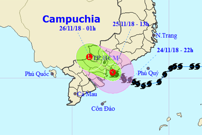 Chiều và đêm nay (25-11) có mưa vừa, mưa to đến rất to