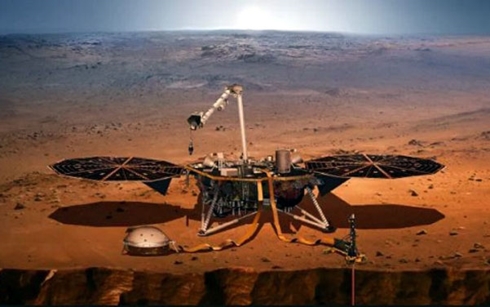 Tàu Insight của NASA sẽ nghiên cứu cấu tạo sao Hỏa. (Ảnh: NASA)