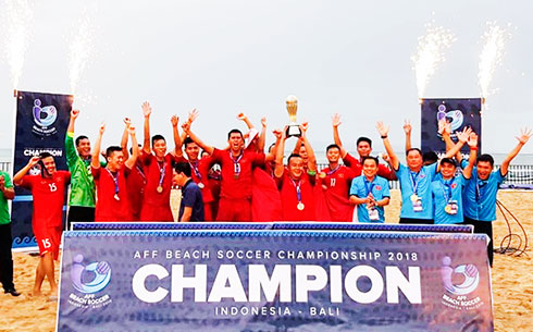 Đội tuyển bóng đá bãi biển Việt Nam đoạt chức vô địch giải Đông Nam Á.