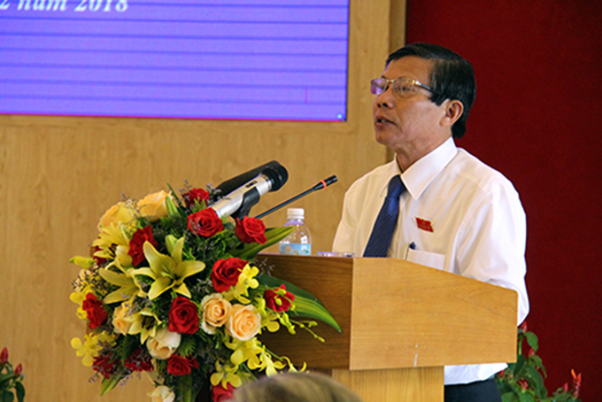  Ông Trần Ngọc Thanh thông báo đến kỳ họp tình hình Mặt trận tham gia xây dựng chính quyền