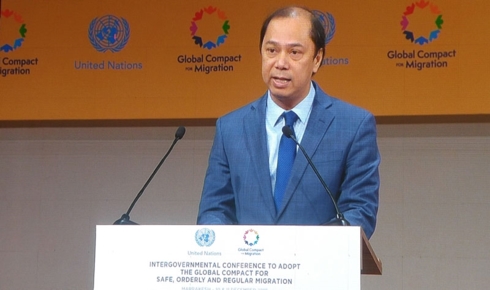 Thứ trưởng Bộ Ngoại giao Việt Nam - Nguyễn Quốc Dũng phát biểu tại Hội nghị.