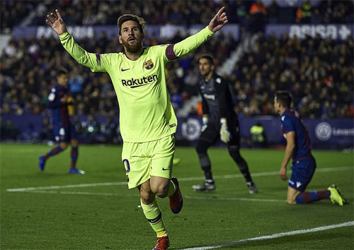 Messi khiến Levante chịu thất bại nặng nề.
