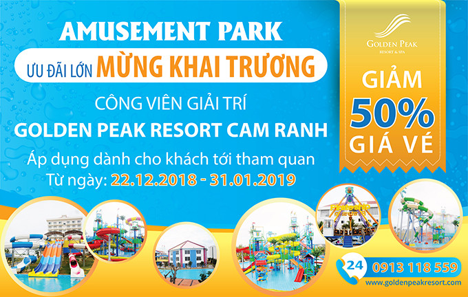 Nhân dịp khai trương, Khu vui chơi Golden Peak Amusement Park dành nhiều ưu đãi cho du khách. 