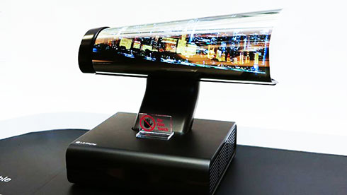 Mẫu thử nghiệm màn hình có thể cuộn lại của LG. 