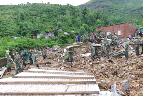 Nơi trận lũ quét đi qua.