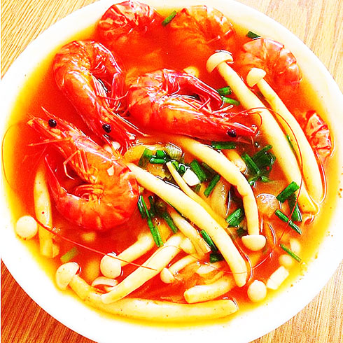 Canh kim chi hải sản