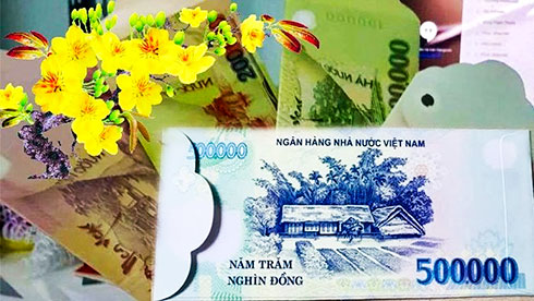In bao lì xì hình tiền Việt Nam là hành vi trái luật. (Ảnh: Internet)