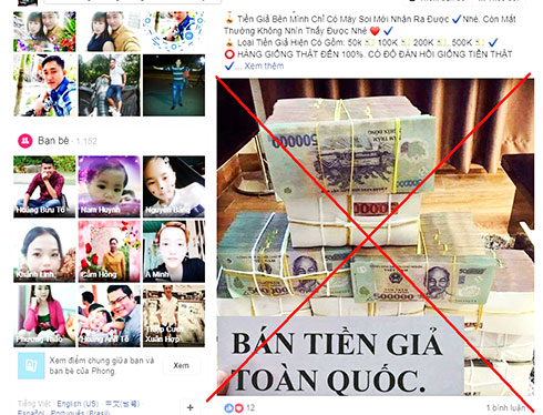 Công khai rao bán tiền giả ngày cận Tết