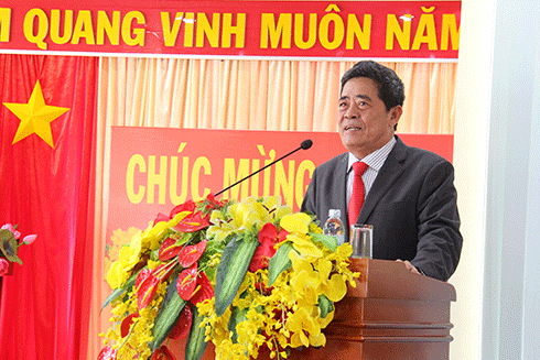 Ông Lê Thanh Quang phát biểu phát động phong trào thi đua lao động sản xuất tại Công ty Yến sào Khánh Hòa