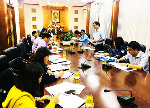 Ông Nguyễn Tấn Tuân làm việc với Ban Tuyên giáo Tỉnh ủy