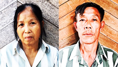 Nguyễn Thị Mai và chồng - Lê Công Trại tại trại giam A2.