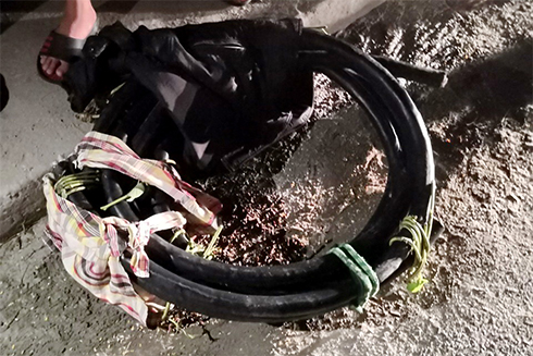 Cắt trộm dây cáp điện, 2 đối tượng bị bắt