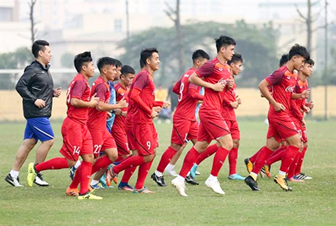 Các cầu thủ U23 Việt Nam đang tích cực tập luyện để chuẩn bị cho các trận đấu vòng loại.