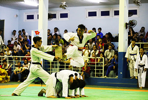 Màn biểu diễn của các võ sinh môn taekwondo.