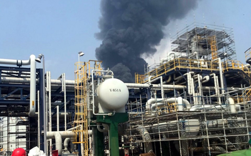 Vụ nổ ở nhà máy Formosa ở Đài Loan. Ảnh: CNA.