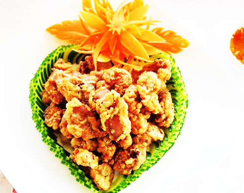 Tim gà chiên trứng