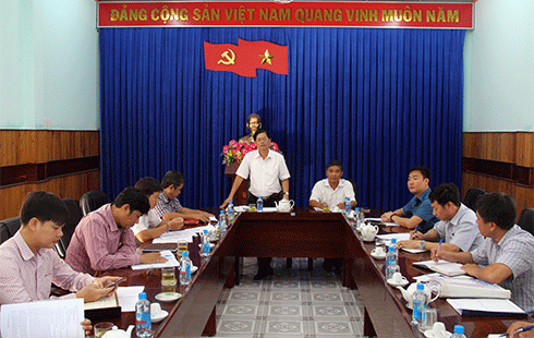 Ông Nguyễn Tấn Tuân phát biểu tại buổi làm việc
