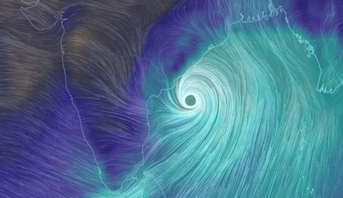 Minh họa về cơn bão Fani sắp đổ bộ vào vùng Đông Bắc Ấn Độ. Ảnh: Washington Post