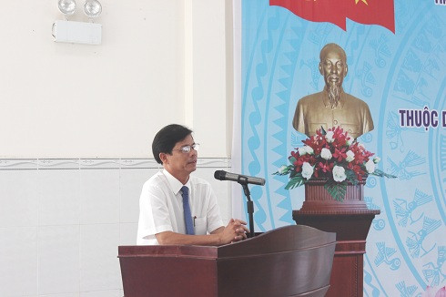 Ông Nguyễn Tấn Tuân phát biểu tại bổi lễ.