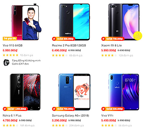 Smartphone tầm trung giảm giá hàng loạt đầu hè