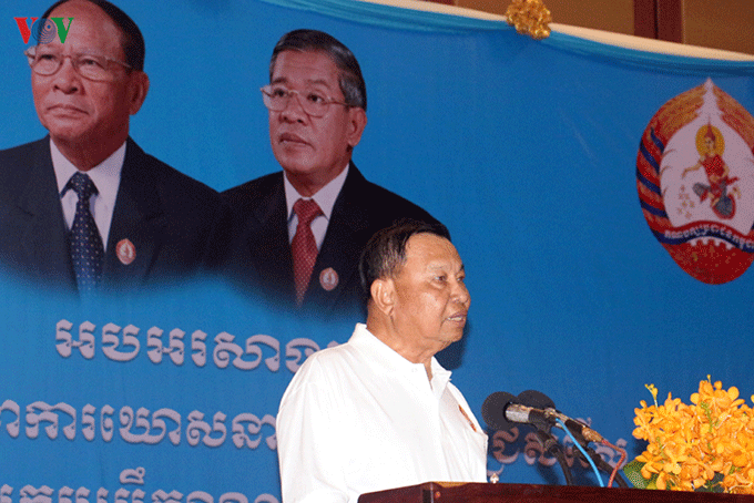Chủ tịch Thượng viện Campuchia Samdech Say Chhum phát biểu