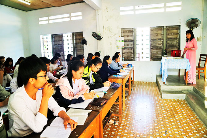 Một tiết học tại Trường THPT Hoàng Văn Thụ.