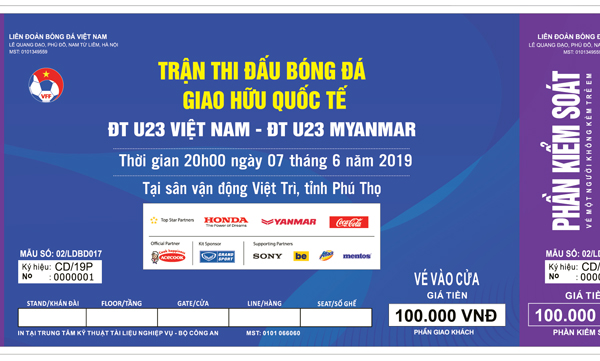 Vé theo dõi trận U23 Việt Nam gặp U23 Myanmar chính thức được mở bán từ hôm nay.