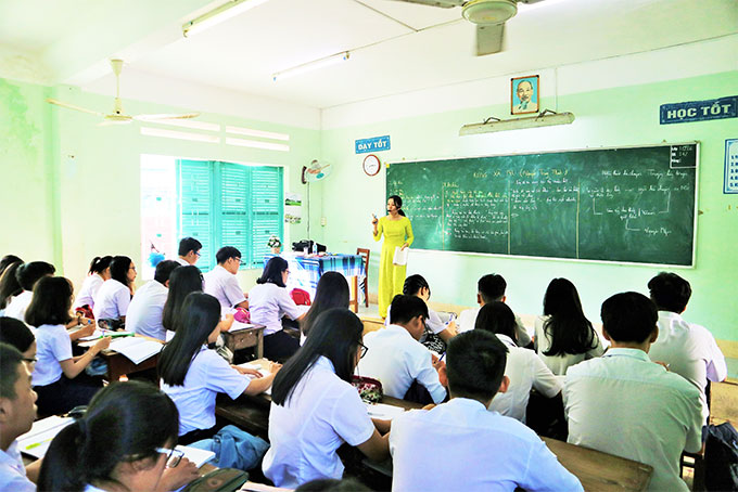 Tiết học tại Trường THPT Nguyễn Văn Trỗi (TP. Nha Trang).