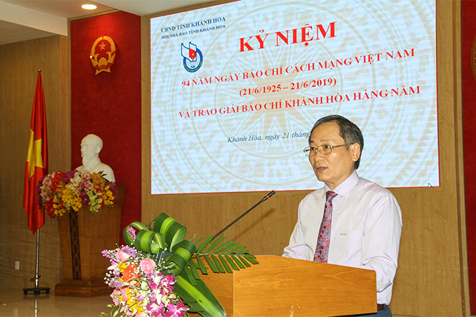 Ông Nguyễn Đắc Tài phát biểu tại buổi lễ. 