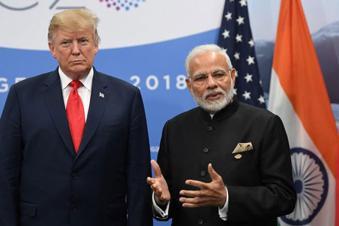 Tổng thống Mỹ Donald Trump (trái) và Thủ tướng Ấn Độ Narenda Modi tại Hội nghị Thượng đỉnh G20 cuối năm 2018 tại Argentina. Ảnh: Al Arabyia